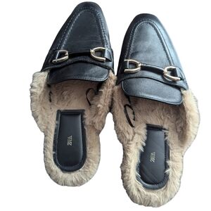 Zara Furry Loafers